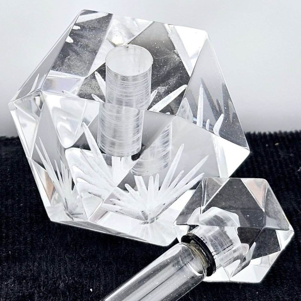 Vntage Modern Art Lucite Perfume Bottle signed Dekel '86 Studio artist handcraft - Picture 8 of 14